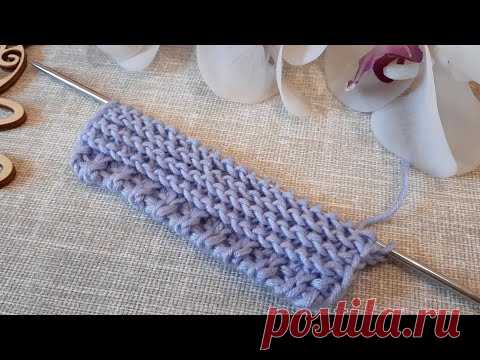 Простейший способ вязания имитации фабричного края спицами. - YouTube