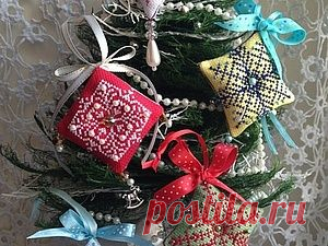 Про вышитые елочные игрушки - Ярмарка Мастеров - ручная работа, handmade