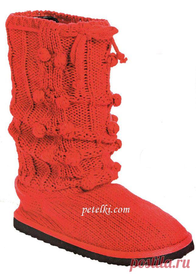 Вязаные сапоги-угги