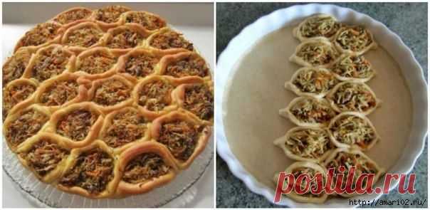 Соты с мясо-капустной начинкой.