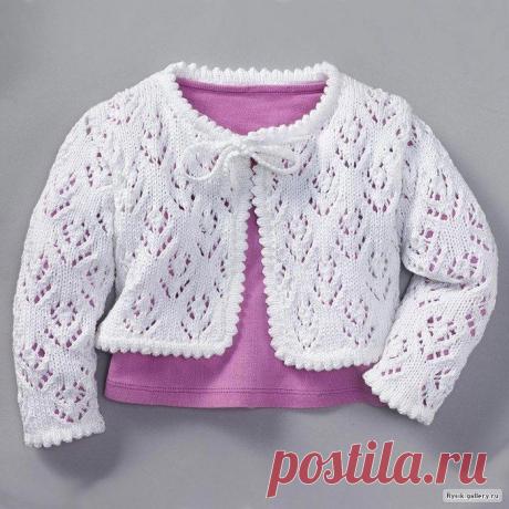 Ажурная кофточка-болеро для девочки