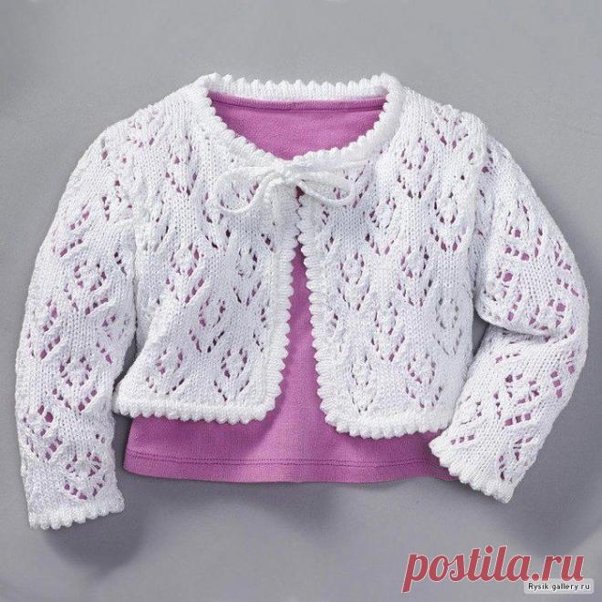 Ажурная кофточка-болеро для девочки