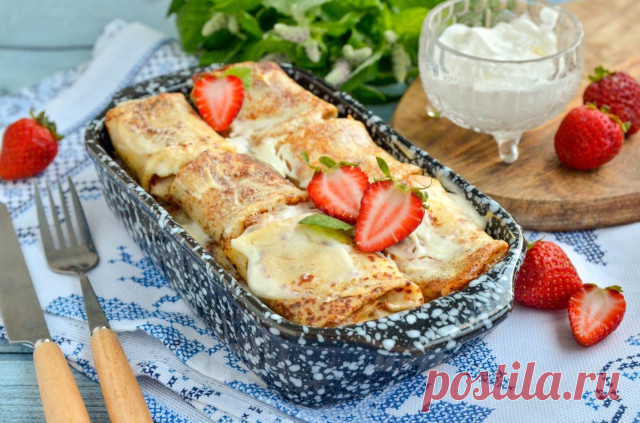 Налистники с творогом в духовке рецепт фото пошагово и видео - 1000.menu