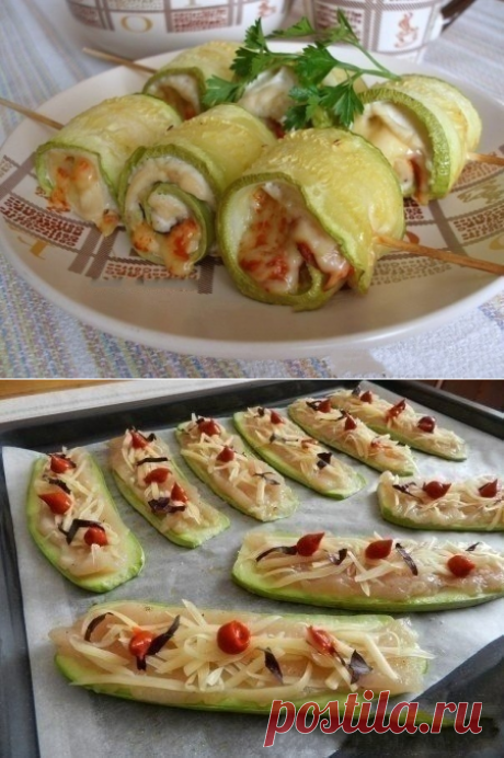 Как приготовить суперские рулетики из кабачков с куриным мясом - рецепт, ингредиенты и фотографии
