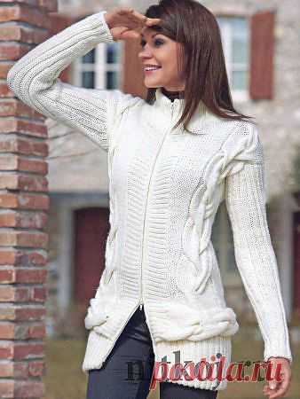 Теплый жакет спицами на разъёмной застежке – молнии &raquo; Ниткой - вязаные вещи для вашего дома, вязание крючком, вязание спицами, схемы вязания