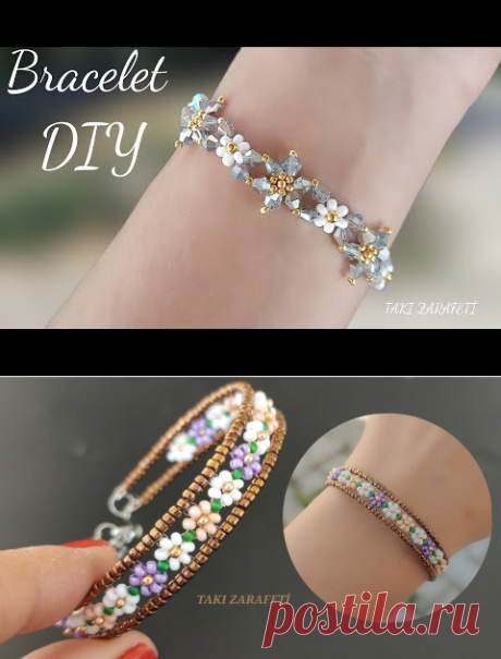 Zarif & şık bileklik yapımı//Elegant jewelry making at home.crystal beaded bracelet. - YouTube