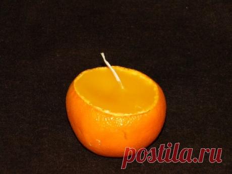 Свеча-мандаринка за 10 минут