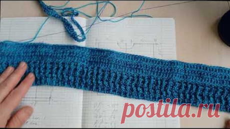 Как связать мужской джемпер крючком .Мастер класс. Часть 1