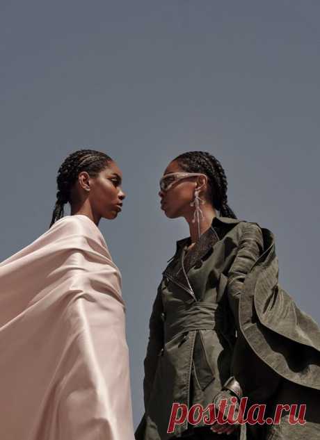 Photography: DeMarcus Allen. Styled by: Simon Gensowski. Hair by: Olivier Henry. Makeup: Elsa Olson. Stylist Assistant: Pauline Robin-Boniface. Model: Rayane Brown.