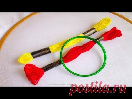 Hand Embroidery Tips and Tricks #3 | easy hand embroider using bangles