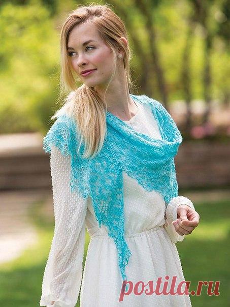 Вяжем ажурную шаль