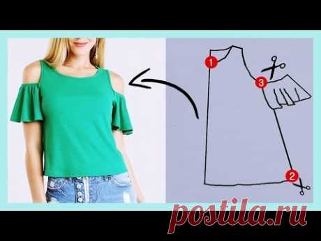 DIY. BLUSA OMBRO VAZADO - INICIANTE