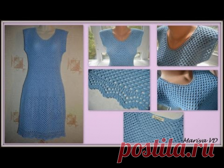 Мои работы. Летнее, легкое, простое, женственное платье крючком. Mariya VD.