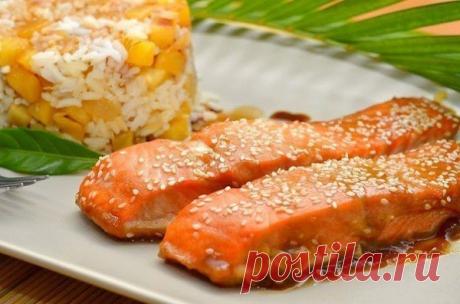 Лосось с мёдом и горчицей
