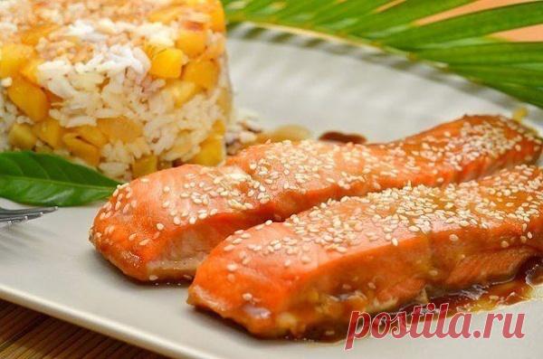 Лосось с мёдом и горчицей
