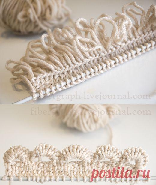 Виды наборного края спицами. Мастер-классы. Часть 1