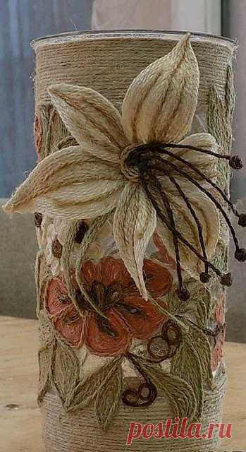 Как сделать цветы и листья, веревочки для украшения в деревенском стиле