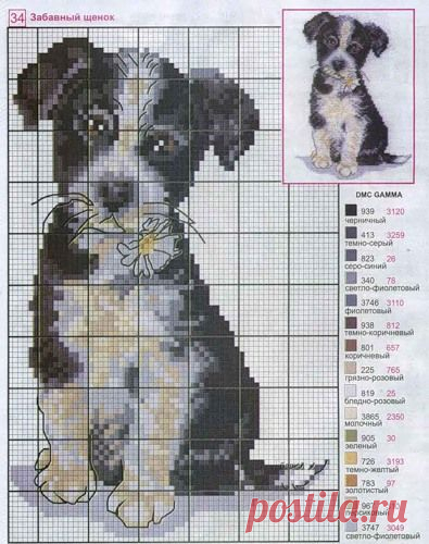 cross-stitch puppy <3 | Animales punto de cruz