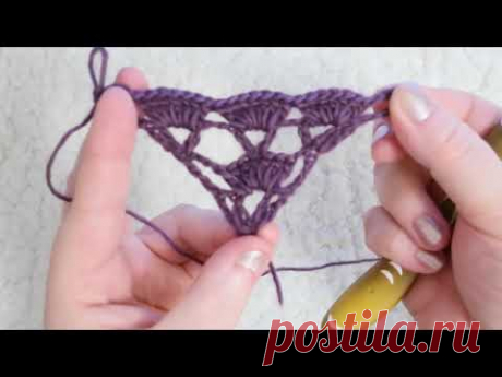 ШАЛЬ КРЮЧКОМ. ОЧЕНЬ ЛЕГКАЯ И КРАСИВАЯ. УЗОР ВСЕГО 2 РЯДА. МК ДЛЯ НАЧИНАЮЩИХ