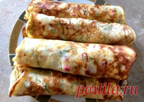 (13) Сырные блинчики с колбасой 🍴 - пошаговый рецепт с фото. Автор рецепта Оля-ля 🏃‍♂️ . - Cookpad