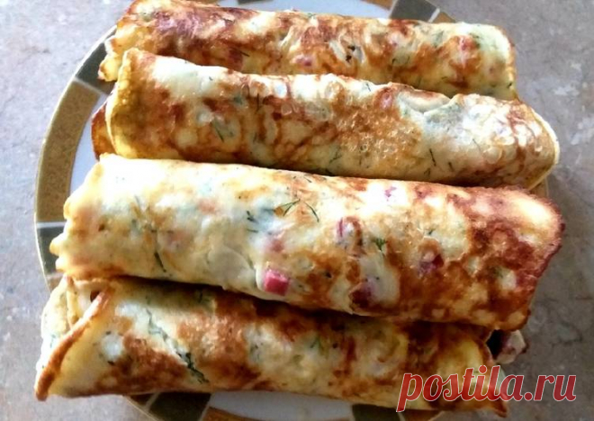 (13) Сырные блинчики с колбасой 🍴 - пошаговый рецепт с фото. Автор рецепта Оля-ля 🏃‍♂️ . - Cookpad