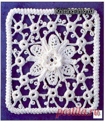 Квадрат в технике ирландского кружева