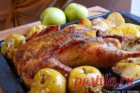Кулинарный рецепт Утка с яблоками с фото
