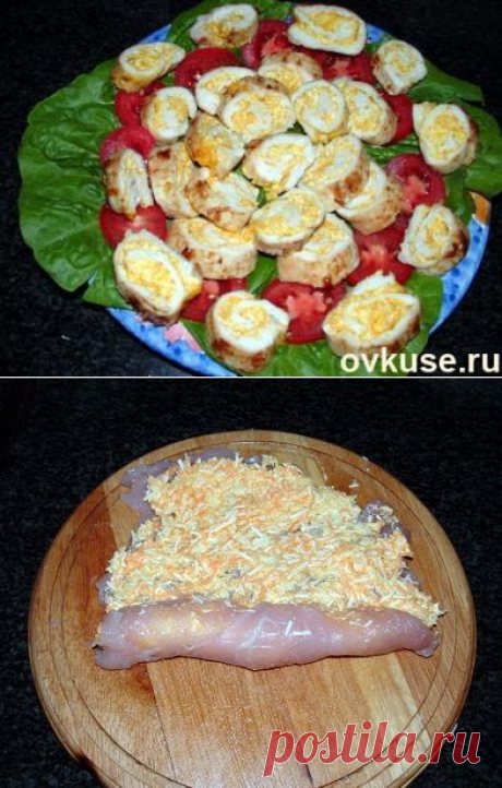 Рулетики из куриной грудки - Простые рецепты Овкусе.ру