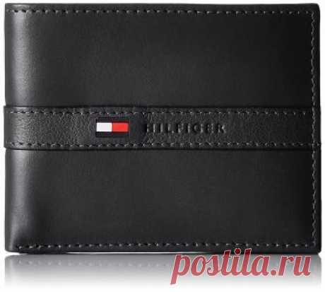 Tommy Hilfiger Men's Ranger Leather Passcase Wallet with Removable Card Holder, Black, One Size at Amazon Men’s Clothing store: Wallets