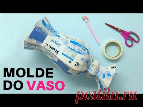 Molde de Vaso de caixa de leite  para mesa de casamento  - How to make vase  by Valdirene Oliveira