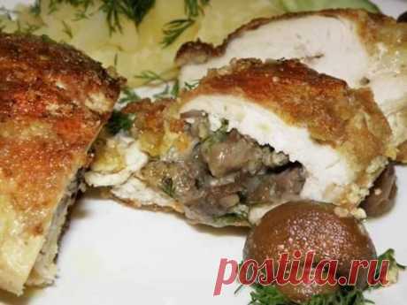 Куриное филе, фаршированное грибами  / Богатая добыча