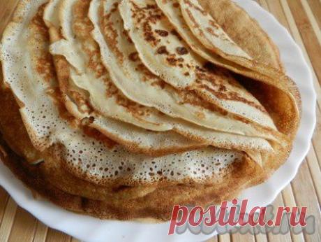 Блинный пирог с грибами и мясом