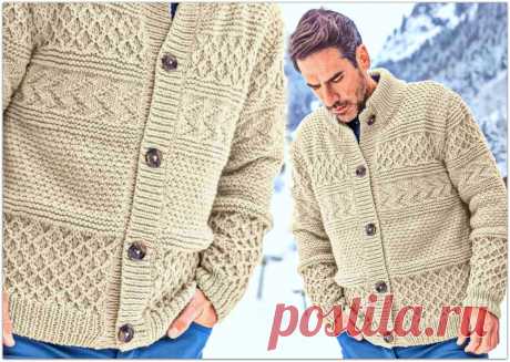 Мужской кардиган. 5 стильных вариантов спицами – Paradosik Handmade - вязание для начинающих и профессионалов Мужской кардиган на пуговицах. 5 стильных моделей для мужчин, которые можно связать спицами. Описание, выкройки и схемы вязания.