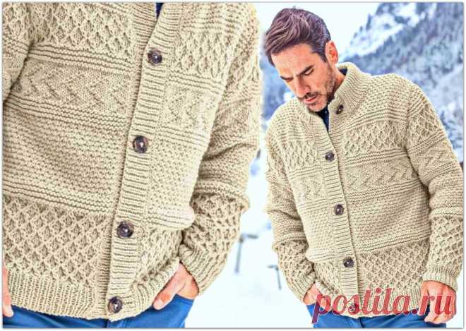 Мужской кардиган. 5 стильных вариантов спицами – Paradosik Handmade - вязание для начинающих и профессионалов Мужской кардиган на пуговицах. 5 стильных моделей для мужчин, которые можно связать спицами. Описание, выкройки и схемы вязания.