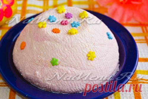 Малиновая пасха из творога, рецепт со сметаной
