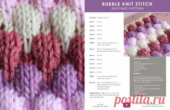 Bubble Stitch (Knitting Pattern) | Studio Knit