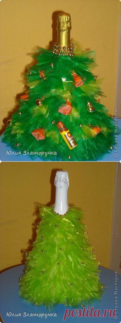 БУТЫЛКА ШАМПАНСКОГО ПРЕВРАЩАЕТСЯ...В НОВОГОДНЮЮ ЕЛОЧКУ! | Самоцветик