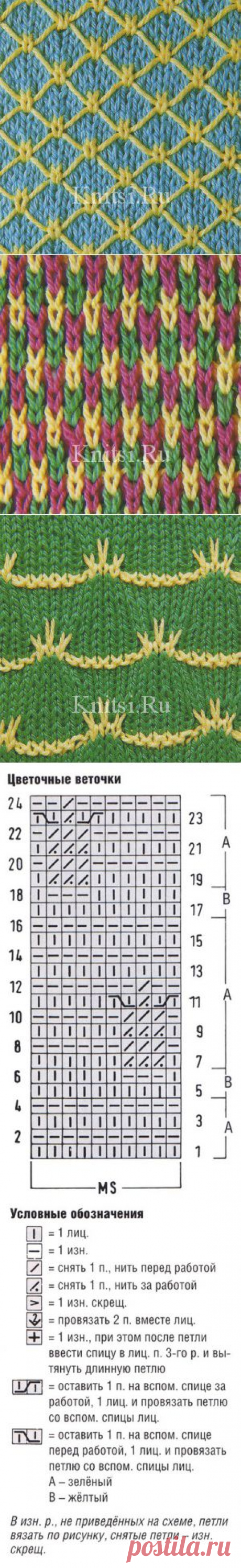 Жаккардовые узоры спицами