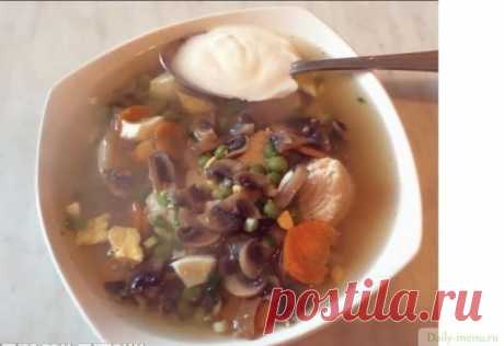 Суп куринный с грибами и горошком - Рецепты пользователя Ира - Daily-menu.ru