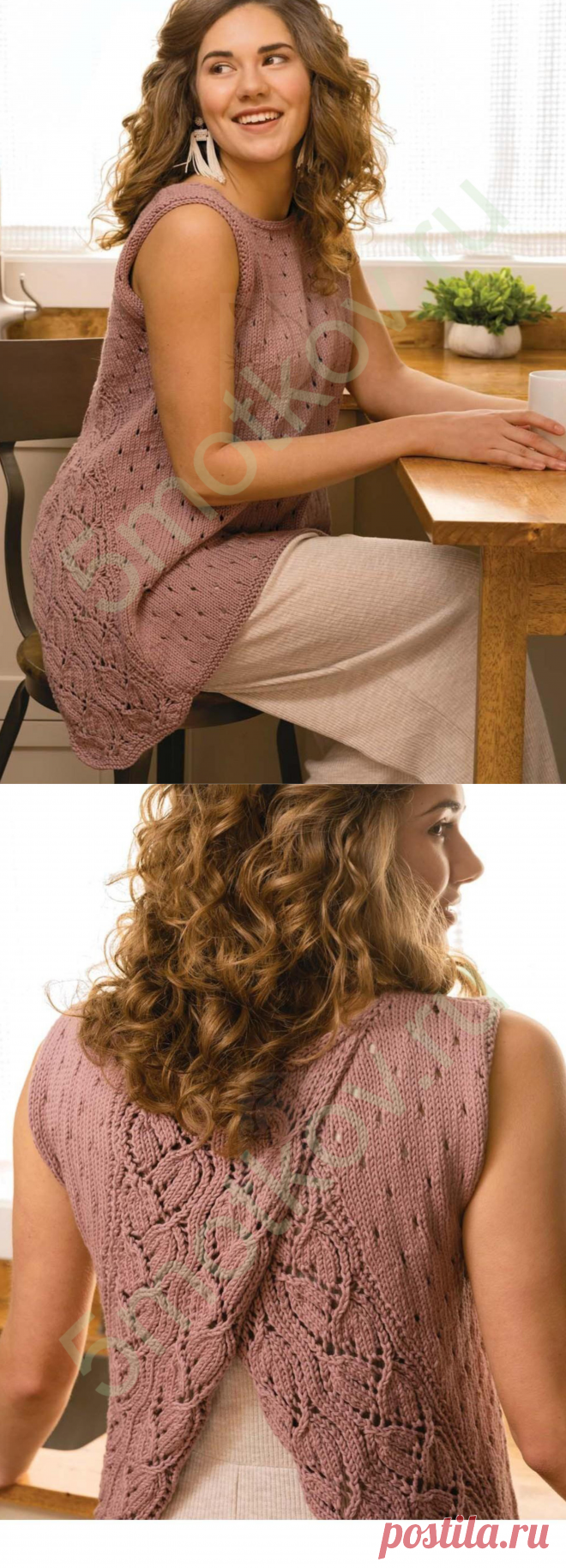 Удлинённый А-образный топ LILAC LACE. Спицами. / Блог экспертов интернет-магазина пряжи 5motkov.ru