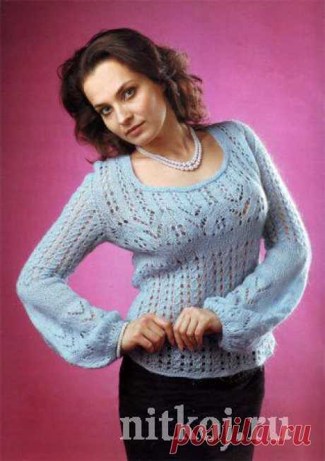 Женская ажурная кофточка спицами » Ниткой - вязаные вещи для вашего дома, вязание крючком, вязание спицами, схемы вязания
