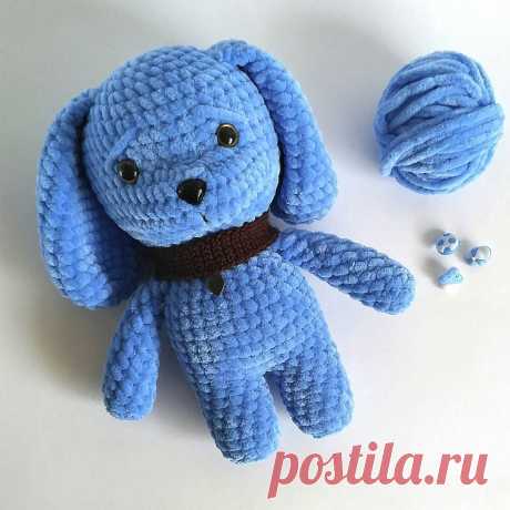 Плюшевый щенок Джек крючком | Hi amigurumi