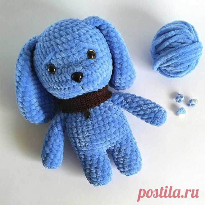 Плюшевый щенок Джек крючком | Hi amigurumi