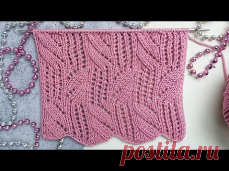 Красивый ажурный узор спицами 🌷/ Схема узора/ Beautiful openwork pattern