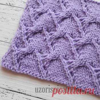 Красивый и простой узор спицами, схема узора - Самые красивые узоры спицами