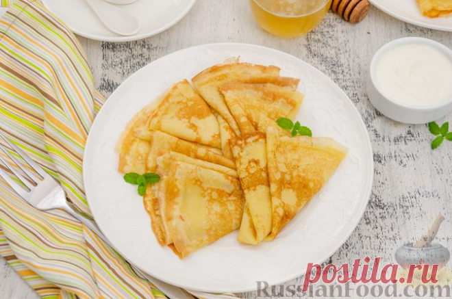 Рецепт: Заварные блины на кефире на RussianFood.com