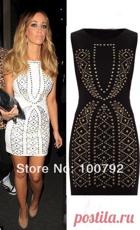 Весна Новый 2014 Bodycon бинты Мода Sexy шипованных Панель Mini вечера партии Стиль знаменитости платье, принадлежащий категории Одежда и аксессуары и относящийся к летнее платье на сайте AliExpress.com