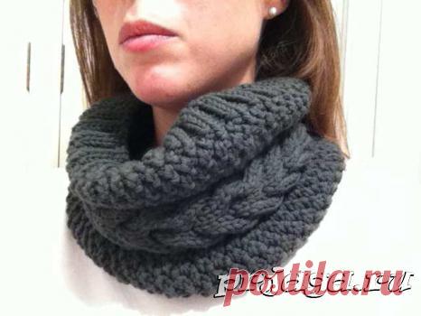 Объёмный снуд-воротник спицами. / prjaga.ru
