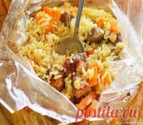 Ленивый плов в рукаве