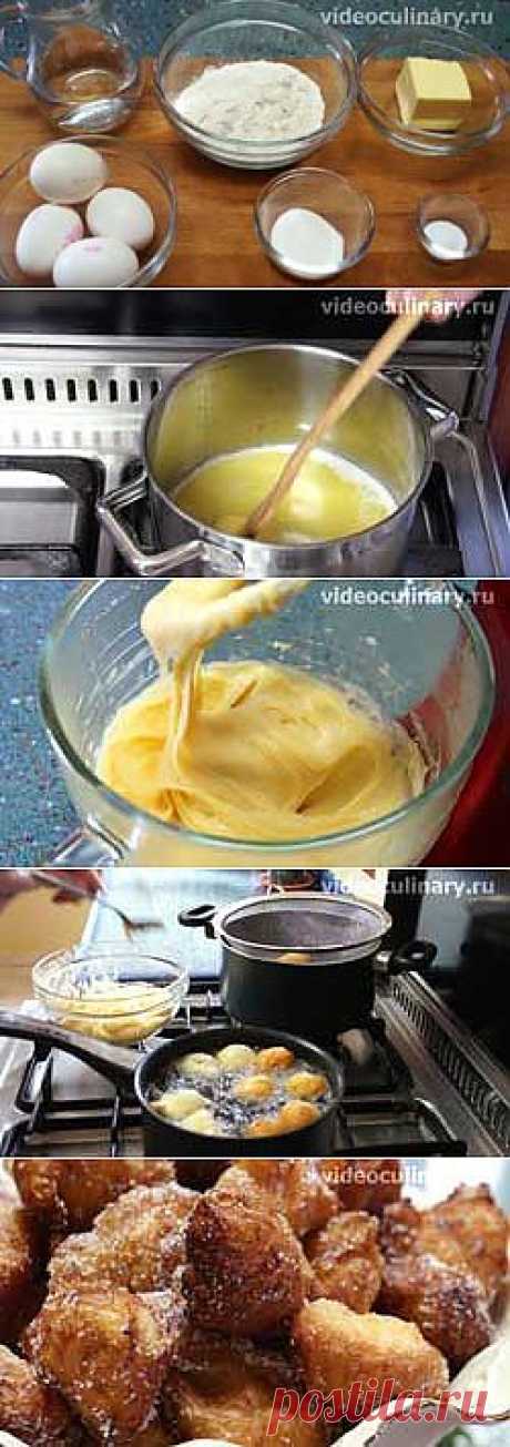 Пончики из заварного теста - Видеокулинария.рф - видео-рецепты Бабушки Эммы